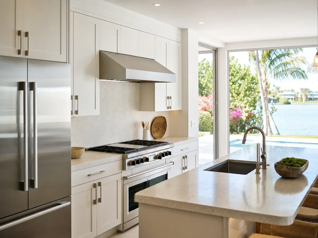 Luxury built-in kitchen in a Holmes Beach, Florida home