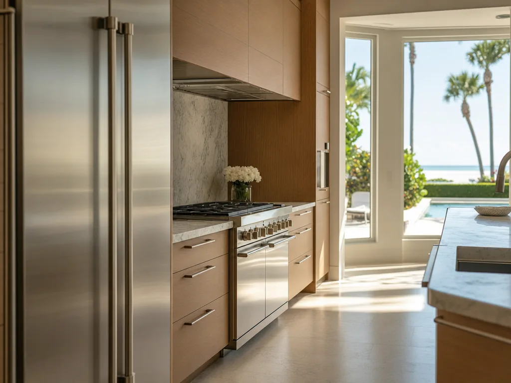 Luxury built-in kitchen in a Siesta Key, Florida home