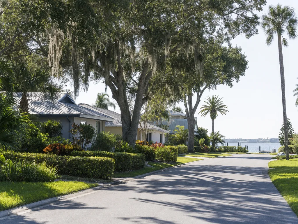 Florida residential street in the Sarasota service area