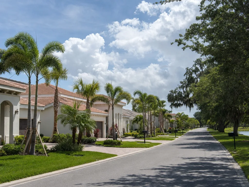 Florida residential street in the Sarasota service area