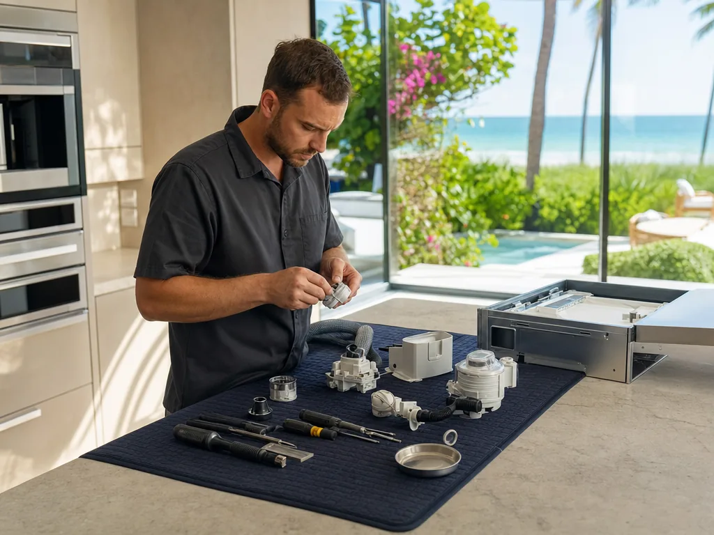 Replacement parts during an appliance repair visit in Sarasota, Florida