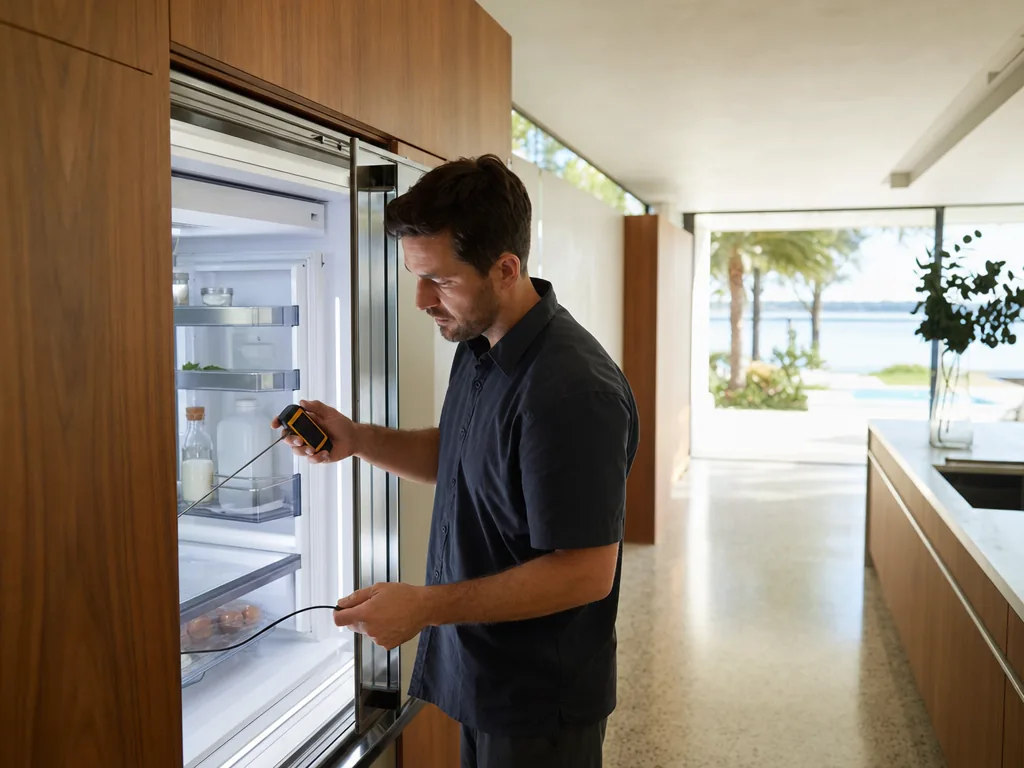 Refrigeration diagnostics during an appliance repair visit in Sarasota, Florida