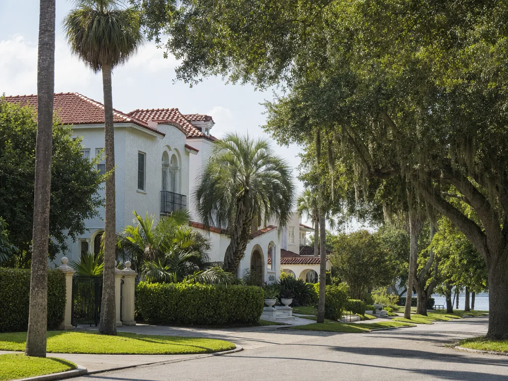 Florida residential street in the Sarasota service area